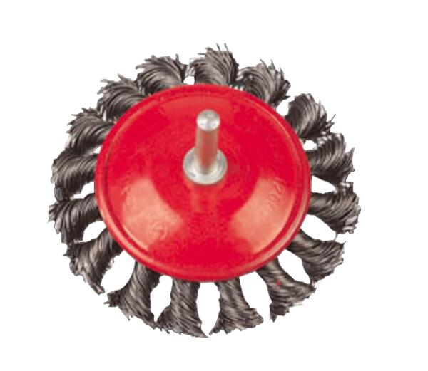 Bevel Knotted Steel Wire Brush with shaft 