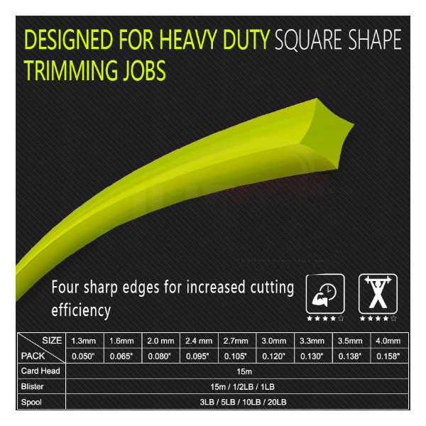 Square Trimmer Line 